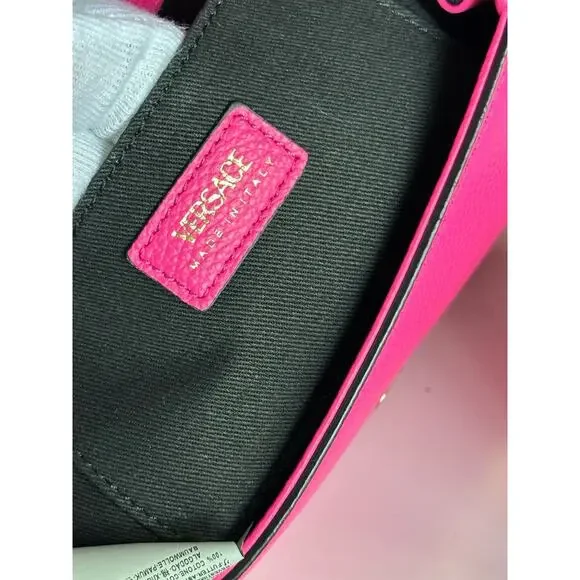 Versace Virtus Grainy Calf Small Pink Top Handle Bag 1015556 IT NWT $2100 - Picture 15 of 16